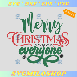 Merry Christmas Everyone Embroidery Design  Noel Embroidery Design