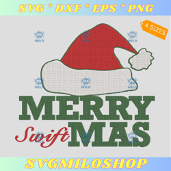 Merry Swiftmas Christmas Embroidery Design  Santa Taylor Swift Embroidery Design