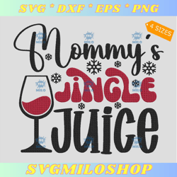 Mommy s Jingle Juice Embroidery Design  Wine Christmas Embroidery Design
