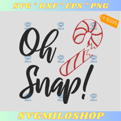 Oh Snap Candy Cane Embroidery Design  Candy Cane Merry Christmas Embroidery Design