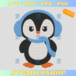 Penguin Xmas Embroidery Design  Penguin Embroidery Design