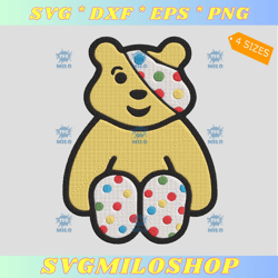 pudsey bear embroidery design  bear embroidery design