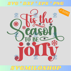 Tis The Season To Be Jolly Embroidery Design  Jolly Xmas Embroidery Design