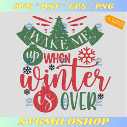 Wake Me Up When Winter Is Over Embroidery Design  Christmas Winter Embroidery Design