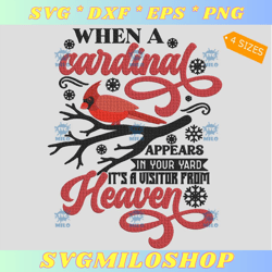 When A Cardinal Appears In Your Yard It s A Visitor From Heaven Embroidery Design