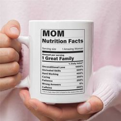 Mom Nutritional Facts Mug  Funny Mom Mug  Gift For Mom  New Mom Mug  Birthday Gift for Mom  Mother's Day Gift  Mom