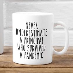 Never Underestimate A Principal Who Survived A Pandemic - Funny Principal Mug - Gift for Principal - Principal Mug - Pri