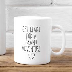 New Grandma Coffee Mug, Future Grandma Gift, New Baby Reveal, Pregnancy Announcement Mug, Get Ready For A Grand Adventur