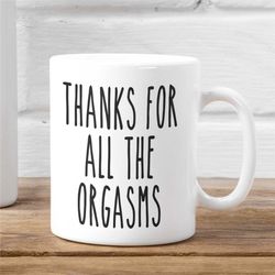 Thanks For All The Orgasms, Couple Mug Gift, Gift for Him, Valentines Gift, Boyfriend Girlfriend Gift, Funny Gift for Hi