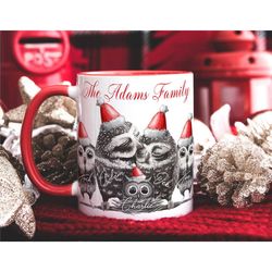 PERSONALISED FAMILY PORTRAIT Mug, Secret Santa Gift, Owl Lover Gift Mug, Mum Dad Xmas Mug, Hot Chocolate Mug, Xmas Gift