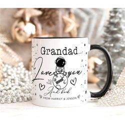 PERSONALISED Grandad 'Love You To The Moon' Mug Gift, Grandad Birthday Day Gift, Dad Mug Gift, Grampy Birthday Gift, GRA