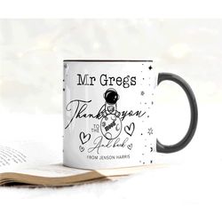 Personalised MALE Teacher Thank You Gift, Teacher Mug With Name, Teacher Appreciation Gift, End of term Gift, Gift for T