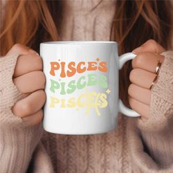 Pisces Coffee Mug, Zodiac Birthday Gift for Her, Horoscope Ceramic Mug