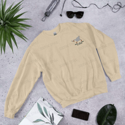 Duck with Knife Embroidered Sweatshirt 2D Crewneck Sweatshirt Gift For Family
