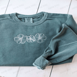 Floral Embroidered Sweatshirt 2D Crewneck Sweatshirt For Men And Women