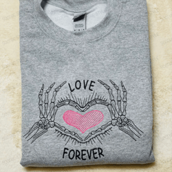 Forever Love Embroidered Sweatshirt 2D Crewneck Sweatshirt Best Gift For Family