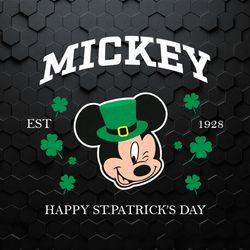 Mickey Happy St Patrick's Day Est 1928 SVG