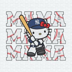 Hello Kitty Mama Ny Yankees Baseball SVG