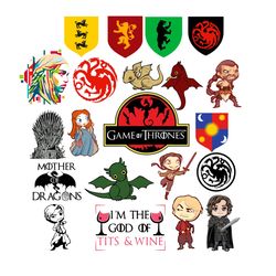 Game Of Thrones Bundle SVG, House Lannister, Stark And Targaryen, Mother Of Dragons SVG