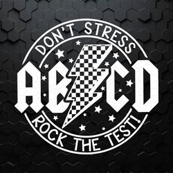 Abcd Don't Stress Rock The Test Lightning Bolt SVG