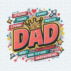 King Dad Strong Funny Protector PNG