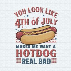 You Look Like The 4th Of July Funny Hot Dog PNG