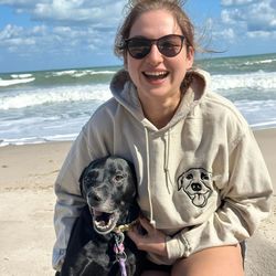 custom dog mom sweatshirt embroidered pet face name portraits photo