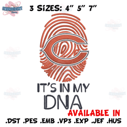 its in my dna chicago bears embroidery design, bears embroidery, nfl embroidery, sport embroidery, embroidery design.