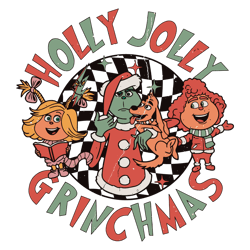 Cute Holly Jolly Grinchmas SVG Graphic Design File