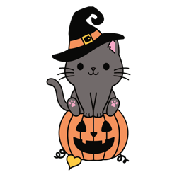 Black Cat Pumpkin SVG Halloween Cat Witch SVG Cricut File