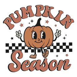 Vintage Cute Pumpkin Season SVG Graphic Design File