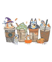 Blue Y Coffee Halloween PNG Sublimation