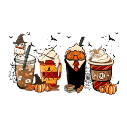 Latte Coffee Halloween Witch School PNG Sublimation