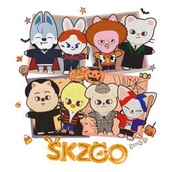 Skzo O Stra Y Kids Chibi Halloween PNG