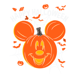 Mouse Cartoon Pumpkin Happy Halloween SVG Digital Cricut File
