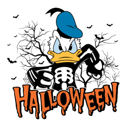 Vintage Duck Cartoon Skeleton Halloween SVG Download