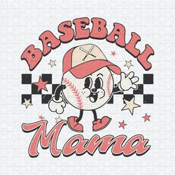 Retro Baseball Mama Hat Checkered SVG