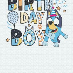 Retro Birthday Boy Party Bluey PNG