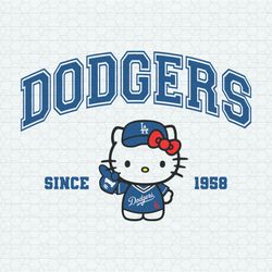 Cute Dodgers Since 1958 Baseball Kawaii Kitty SVG