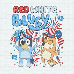 Retro Red White Bluey Party In The USA PNG