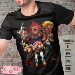 premium arcade fighters vector t-shirt design template