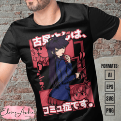 premium komi cant communicate anime vector t-shirt design template 3
