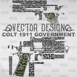 VECTOR DESIGN Colt 1911 government "Skulls and bones"