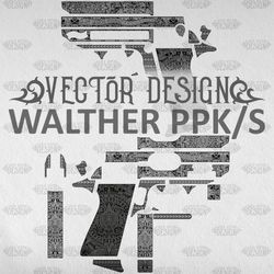 VECTOR DESIGN Walther PPK/S "Aztec calendar"