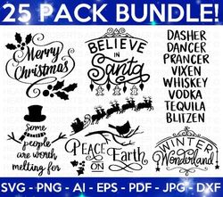 Christmas SVG Bundle, Funny Christmas Quotes, Winter svg, Santa SVG, Holiday, Merry Christmas, Christmas Shirt