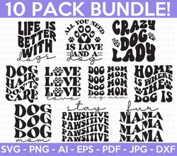 Dog Quotes Retro SVG Bundle, Dog Quotes SVG, Fur Mom svg, Dog Mom svg, Dog Mama, Paw Prints SVG, Dog Lover svg, Cricut C