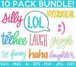 funny words svg bundle, funny svg, silly svg, chat bubble svg, laugh svg, laughter svg, hysterical svg, cut files for cr