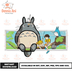 New Totoro Design , Miyazaki , Emb File , Anime Nike Logo, Anime Embroidery, Nike Anime