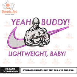 Yeah Buddy Ronnie Coleman Embroidery Design , Anime Nike Logo, Anime Embroidery, Nike Anime