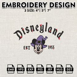Disney Halloween Embroidery Designs, Halloween Machine Embroidery Pattern, Minnie Disneyland Halloween Embroidery files